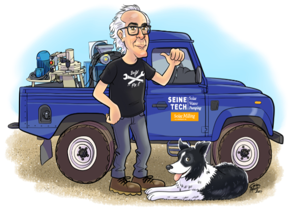 caricatura personalizada individual con coche y mascota