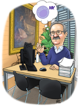 caricatura personalizada de jubilacion de hombre mayor en un despacho